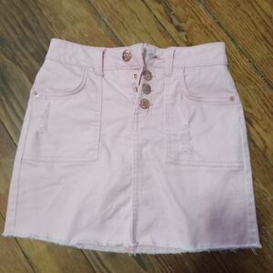 Justice Light Pink Denim Mini Skirt